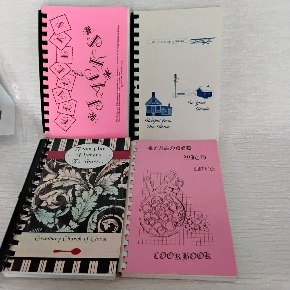 Set of 4 Vintage Cookbooks Spiral bound Locally Produced Cookbooks